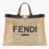 Fendi Women Medium Peekaboo X-Tote Natural Raffia Bag FENDI ROMA