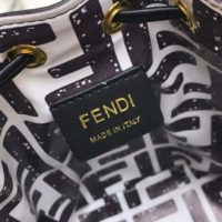 Fendi Women Mon Tresor Bucket Bag White Canvas Mini-Bag