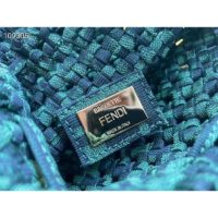 Fendi Women Mon Tresor Jacquard Fabric Interlace Mini-Bag-Dark Green