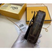 Fendi Women Nano Baguette Charm Brown Fabric Charm Jacquard FF