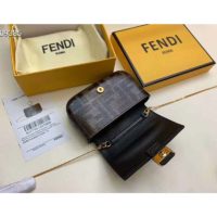 Fendi Women Nano Baguette Charm Brown Fabric Charm Jacquard FF