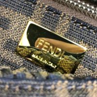 Fendi Women Peekaboo Iconic Mini Jacquard Fabric Interlace Bag FF