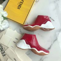 Fendi Women Sneakers Snug-Fit FFluid Sneakers Glossy Red Neoprene