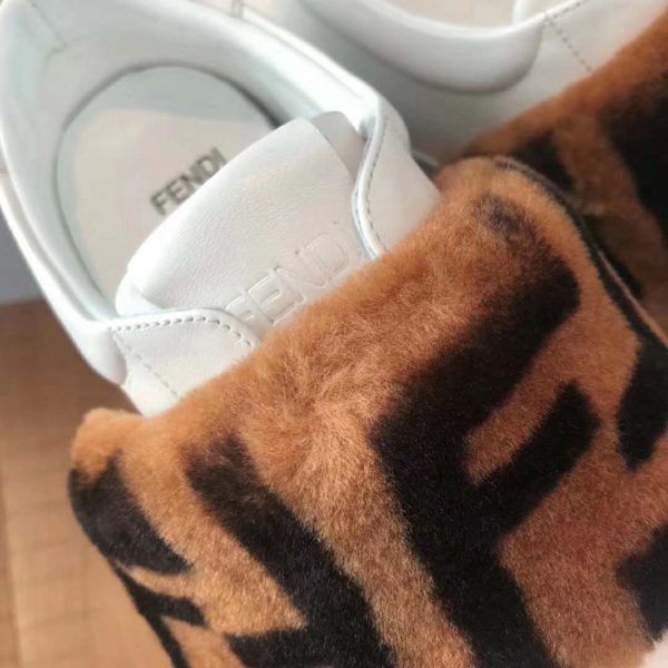Fendi Women Sneakers White Leather Slip-ons Calfskin Sheepskin (5)