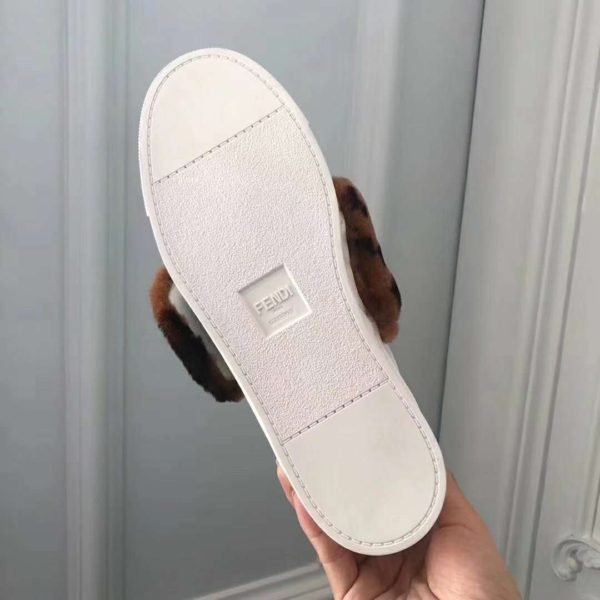 Fendi Women Sneakers White Leather Slip-ons Calfskin Sheepskin (8)