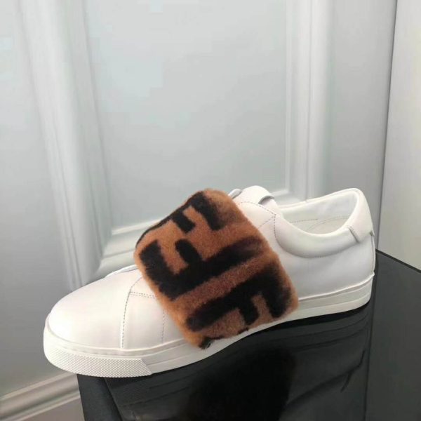 Fendi Women Sneakers White Leather Slip-ons Calfskin Sheepskin (9)