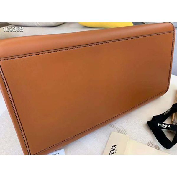 Fendi Women Sunshine Shopper Bag Brown Leather Shopper “FENDI ROMA” (8)