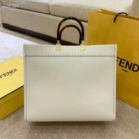 Fendi Women Sunshine Shopper Bag White Leather “FENDI ROMA”