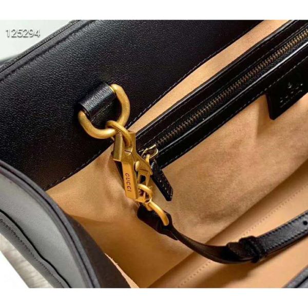 Gucci GG Unisex GG Marmont Medium Tote Bag Black Matelassé Leather (10)
