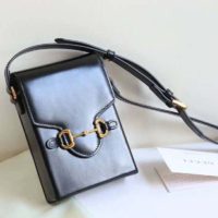 Gucci GG Unisex Gucci Horsebit 1955 Mini Bag Black Leather