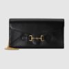 Gucci GG Unisex Gucci Horsebit 1955 Wallet with Chain-Black