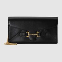 Gucci GG Unisex Gucci Horsebit 1955 Wallet with Chain-Black