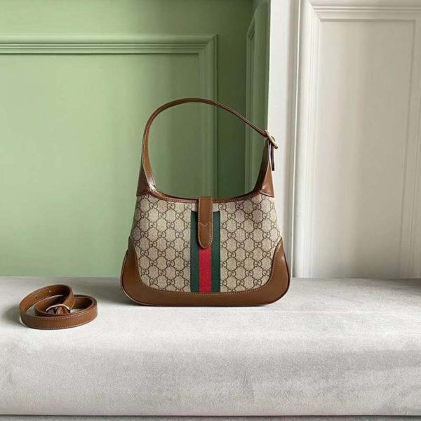 Gucci Women Jackie 1961 Small Hobo Bag GG Supreme Canvas (5)