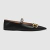 Gucci Women's Leather Ballet Flat with Horsebit Black Leather