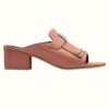 Hermes Women Alma Sandal Goatskin with Fringe Detail-Pink