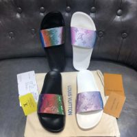 Louis Vuitton LV Unisex Waterfront Mule Rubber Iridescent Monogram-Black