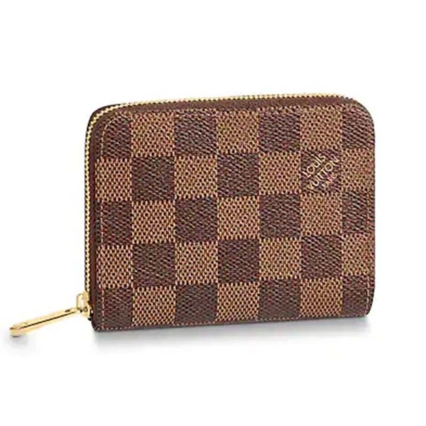 Louis Vuitton LV Unisex Zippy Coin Purse Damier Ebene Canvas