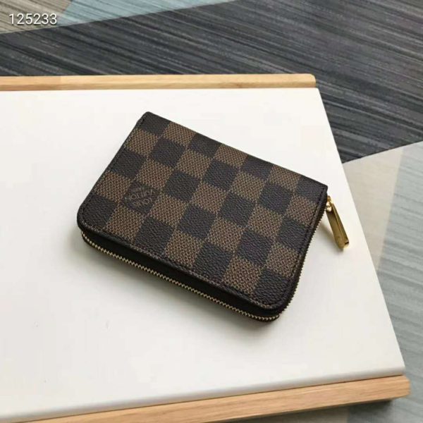 Louis Vuitton LV Unisex Zippy Coin Purse Damier Ebene Canvas (4)