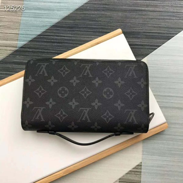 Louis Vuitton LV Unisex Zippy XL Wallet Monogram Eclipse Canvas (3)