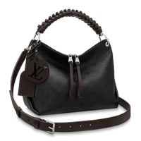 Louis Vuitton LV Women Beaubourg Hobo MM Mahina Calf Leather-Sandy