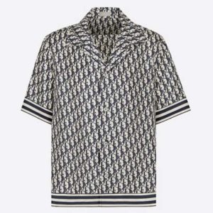 Dior Men Oblique Hawaiian Short Sleeve Shirt Multicolor Silk Twill