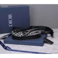 Dior Men Saddle Pouch Beige and Black Dior Oblique Jacquard