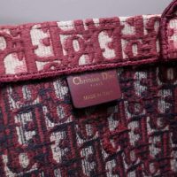 Dior Unisex Dior Book Tote Maroon Dior Oblique Embroidered Velvet