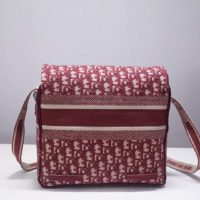 Dior Unisex Diorcamp Bag Burgundy Dior Oblique Embroidery