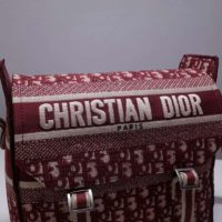 Dior Unisex Diorcamp Bag Burgundy Dior Oblique Embroidery