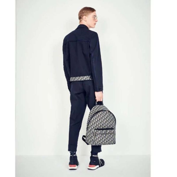 Dior Unisex Rider Backpack Beige and Black Dior Oblique Jacquard (15)