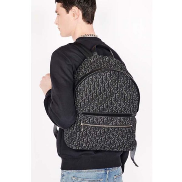 Dior Unisex Rider Backpack Gray Dior Oblique Jacquard (1)