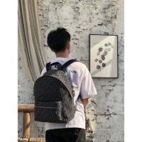 Dior Unisex Rider Backpack Gray Dior Oblique Jacquard