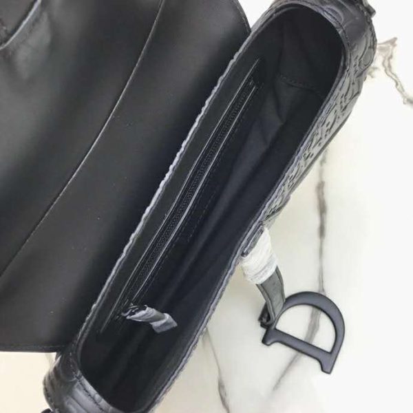 Dior Unisex Saddle Bag Black Dior Oblique Embossed Calfskin ‘CD’ (11)