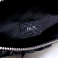 Dior Unisex Saddle Bag Gray Dior Oblique Jacquard Grained Calfskin