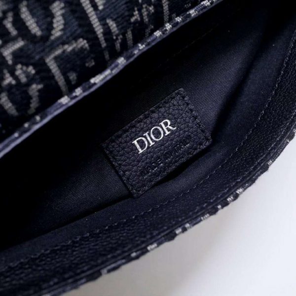 Dior Unisex Saddle Pouch Gray Dior Oblique Jacquard ‘Christian Dior’ (10)