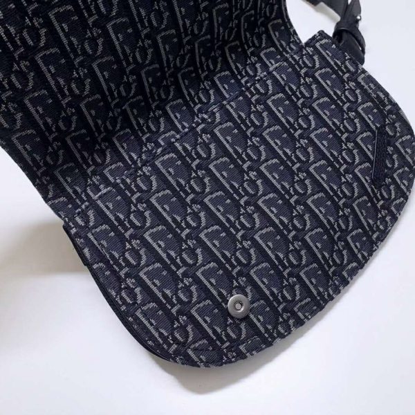 Dior Unisex Saddle Pouch Gray Dior Oblique Jacquard ‘Christian Dior’ (7)