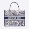 Dior Unisex Small Dior Book Tote Blue Toile De Jouy Embroidery