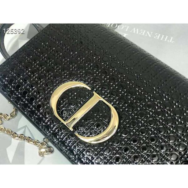 Dior Women 30 Montaigne 2-in-1 Pouch Metallic Black Microcannage Calfskin (6)