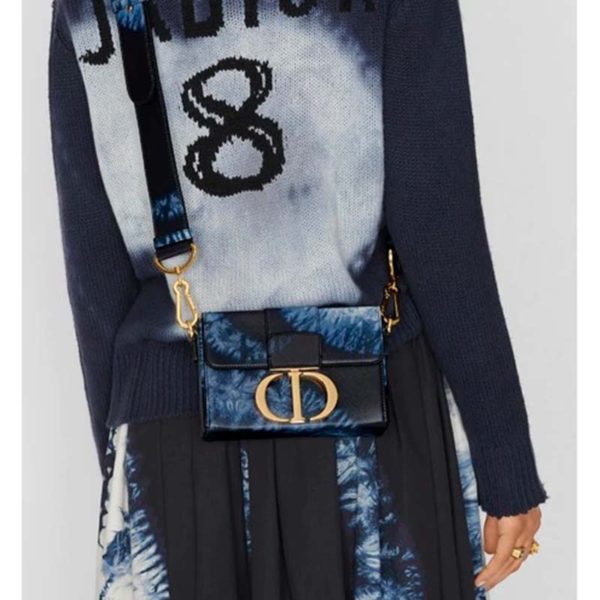 Dior Women 30 Montaigne Box Bag Blue Multicolor Tie & Dior Smooth Calfskin (11)