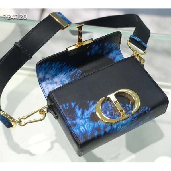 Dior Women 30 Montaigne Box Bag Blue Multicolor Tie & Dior Smooth Calfskin (9)