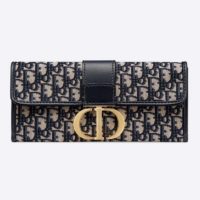 Dior Women 30 Montaigne Pouch Blue Dior Oblique Jacquard ‘CD’ Clasp