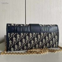 Dior Women 30 Montaigne Pouch Blue Dior Oblique Jacquard ‘CD’ Clasp