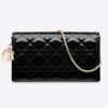 Dior Women Lady Dior Pouch Black Patent Cannage Calfskin 'D.I.O.R