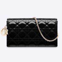 Dior Women Lady Dior Pouch Black Patent Cannage Calfskin ‘D.I.O.R