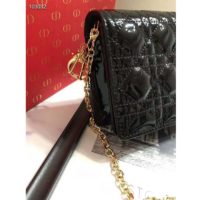 Dior Women Lady Dior Pouch Black Patent Cannage Calfskin ‘D.I.O.R