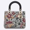 Dior Women Medium Lady Dior Jardin De Minuit Bag Embroidered Calfskin