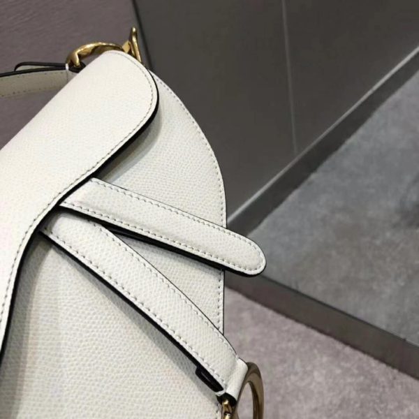 Dior Women Saddle Bag Latte Ultramatte Calfskin ‘D’ ‘CD’ Signature-White (5)