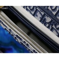 Dior Women Saddle Wallet Blue Dior Oblique Jacquard ‘D’ Stirrup