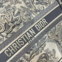 Dior Women Small Dioriviera Dior Book Tote Gray Toile De Jouy Embroidery