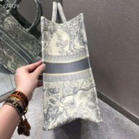 Dior Women Small Dioriviera Dior Book Tote Gray Toile De Jouy Embroidery